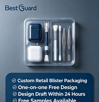 Envase de Plástico Reciclable Personalizado, Bandeja Termoformada Tipo Concha para Kit de Herramientas de Limpieza