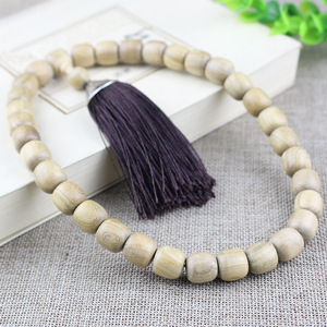 Milk Scented Agarwood Wooden Beads 12mm Barrel Shape Tassel Pendant Necklace For <b>Car</b> <b>Ornament</b> And Fashion Jewelry - Product Image 1
