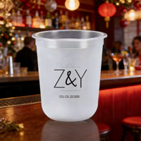 Gobelet en plastique jetable de luxe en forme de U avec logo personnalisé pour mariage gobelet rigide PP givré clair Smoothie tasse à thé au lait bulle