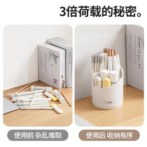 ที่ใส่ปากกาหมุนได้ Citylong สีขาว หมุนได้ 360 องศา สำหรับจัดระเบียบโต๊ะทำงาน เก็บปากกา ดินสอ กรรไกร แปรงแต่งหน้า - Product Image 5