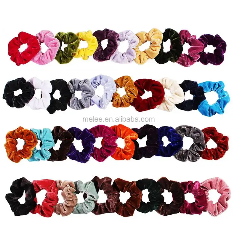 50 renk Kadife Scrunchie Kadın Kızlar Elastik Saç lastik bantlar Aksesuarları Sakız Kadınlar Için Kravat yuvarlak saç lastiği At Kuyruğu Tutucu