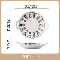 Service de table en céramique, assiette à fleurs bol plats cuillère service de table