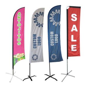 Drapeau de plage publicitaire 10Ft 12Ft 15Ft – Fournisseur fabricant – Personnalisé pour l'extérieur et les salons professionnels - Product Image 1
