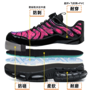 Microfiber Gevlogen Unisex Veiligheidsschoenen Met Tpu Zool Stalen Neus Anti-Smashing Draaiknop Werkschoenen Kevlarr Anti-Steek - Product Image 6