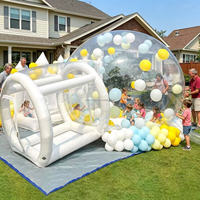Tente bulle gonflable transparente en PVC avec tunnel unique, maison de jeu extérieure pour enfants et adultes, idéale pour fêtes et événements (à louer)