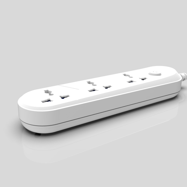 3 Way Universal Plug Socket with Main Control Button 110-250V 13A