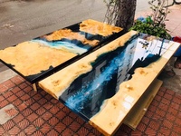 MTBJZJ Résine Époxy Pro Transparente comme du Cristal pour Kit de Coulée de Table en Résine Époxy Effet Rivière