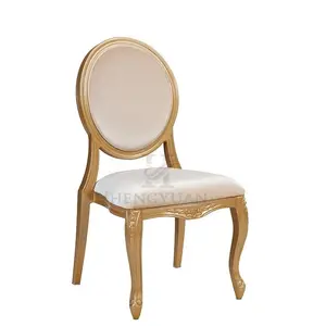 Mobili per feste di eventi di nozze di lusso Hotel Gold Trim sedie per banchetti sedia da sposa impilabile