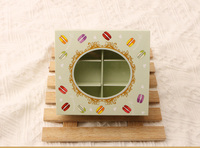 Boîte à tiroirs d'emballage de chocolat macaron fenêtre transparente boîte à dessert en carton blanc