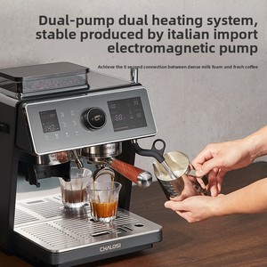 Machine à café semi-automatique italienne à double pompe 3000W, 20 bars, panneau intelligent, avec moulin à café intégré pour café - Product Image 4