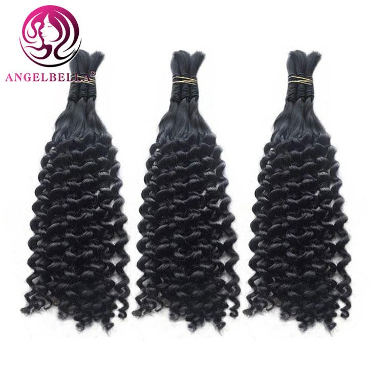 AngelBella Hair Extensions 24 Inch Human Braiding Hair Fast Shipping Bundles Bulk Natural Brazilian Remy Hair Single Weft