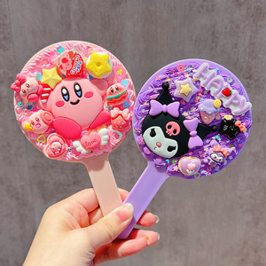 Handmade Creamy <b>Clay</b> Mirror Diy Craft <b>Kit</b> For Students Girls Room Decor Portable Makeup Mirror With Cartoon Characters - Product Image 1