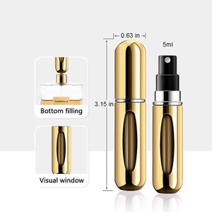 Custom Mini 5ml 8ml Bottom Refillable Luxury Empty Decant Perfume Bottles Portable Aluminum Pump Sprayer with <b>Reed</b> <b>Diffuser</b> - Product Image 3