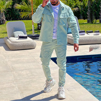 Ensemble Homme Décontracté de Haute Qualité Veste et Pantalon Nouvelle Collection Printemps Automne Survêtement Couleur Unie Coupe Ample Très Tendance