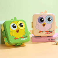 Boîte à bento mignonne à 3 compartiments, réutilisable, écologique, sans BPA, de qualité alimentaire, compatible micro-ondes, pour enfants, facile à ouvrir, pour le déjeuner scolaire