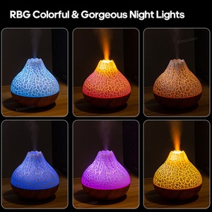2025Mini Portable Electric Vulcano CoolMist Impeller Humidifier Home Office Flame Volcano Aroma Diffuser with Humidistat Control - Product Image 2