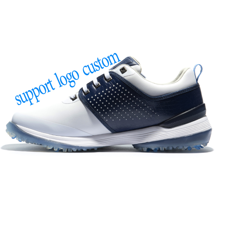 Support Custom Logo Hot Selling Fashion Rubber Sole Golf Shoes Waterproof PU Upper Golf Shoes for Men