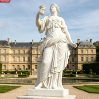 Statue de Musée assise en marbre YOUFINE, sculptée à la main, figurine grecque classique avec tablette d'écriture pour la décoration des campus universitaires