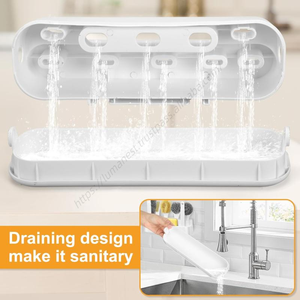 Juego de cepillos dispensadores de jabón al por mayor con 4 cabezales reemplazables y soporte, dispensador de jabón para fregar platos y utensilios de cocina - Product Image 5