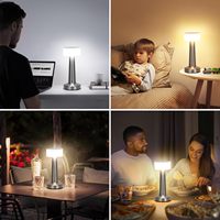 TSINYE Lampe de table sans fil de luxe Design moderne Contrôle tactile Rechargeable Lampe de bureau à 3 niveaux de luminosité à piles