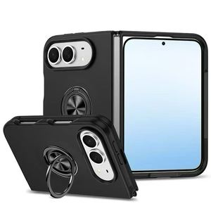 Funda Delgada Antigolpes para iPhone <span class=keywords><strong>Duo</strong></span> con Anillo Metálico, Soporte Magnético para Auto, Carcasa Trasera Resistente de TPU+PC - Product Image 1