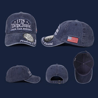 Gorra de Béisbol Estilo Dad Hat de Algodón Desgastado Vintage, con Parche Bordado Personalizado con Logotipo de Bandera, para Recuerdo del 250 Aniversario