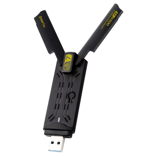 Realtek Rtl8912AU Wifi7 6500BE Usb WiFi Adapter Tri Band 6500Mbps Wi-Fi USB3.0 Dongle High Gain Antenna Wireless Network Card