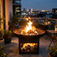 Brasero de jardin en acier Corten pour terrasse, poêle à bois extérieur, foyer carré, barbecue