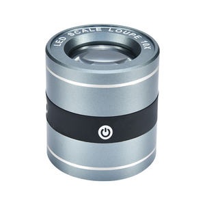 กล่องสี 10x HD แว่นขยาย OEM แว่นตา<span class=keywords><strong>ซูม</strong></span>กําลังสูงไฟ LED พร้อมหลอดไฟชาร์จ<span class=keywords><strong>กระบอก</strong></span>พิมพ์ผ้าสีดํา 45 มม.เงิน - Product Image 1