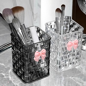 Scatola di stoccaggio Desktop in Rattan di lusso moderno contenitore per animali domestici in plastica di fascia alta con scomparto rossetto organizzatore cosmetico - Product Image 1