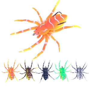 Paquet d'emballage d'appâts de pêche 80mm 7g en plastique <span class=keywords><strong>souple</strong></span> Topwater Musky Pike Fishing Hollow Soft Body Double Hook Frog Spider Soft Lure - Product Image 1