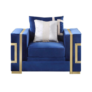 Ensemble de canapés et fauteuils de luxe en velours noir pour salon moderne, comprenant un canapé 3 places, un canapé 2 places, un canapé 1 place et un <span class=keywords><strong>fauteuil</strong></span> individuel, en tissu doré pour mobilier de maison. - Product Image 4