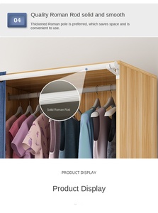 <span class=keywords><strong>Armoire</strong></span> à vêtements en tissu simple et économique pour chambre à louer - Product Image 4