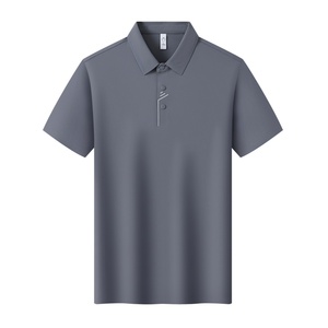 Polo d'été sans couture en soie glacée avec revers, chemise promotionnelle brodée et imprimée, chemise culturelle, tenue de travail, logo personnalisé. - Product Image 1