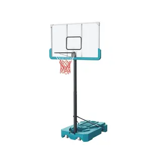 IUNNDS Marco de tablero trasero de aluminio portátil Soporte de aros de baloncesto Sistema de baloncesto de piscina ajustable