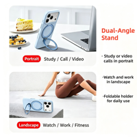 Nouvelle coque de téléphone portable de luxe antichoc en silicone véritable magnétique avec support anneau intégré pour iPhone 18 Pro Max 2026 – Toucher doux