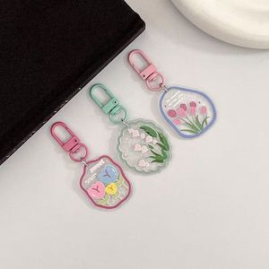 Portachiavi in Acrilico Personalizzabile con Fiori e Citazioni Motivazionali, Ornamento per Borse, Ideale per Boutique e Regali Promozionali - Product Image 3