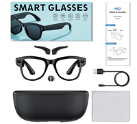 Lunettes intelligentes avec étui rechargeable 3600 mAh et reconnaissance et traduction d'images Wi-Fi, lunettes de mode avancées avec caméra vidéo HD