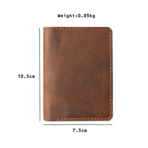 In Stock Minimalist Design Real Genuine Leather Cardholder <b>Wallet</b> <b>RFID</b> Feature Open Closure Type for ID Cards Short Length - Product Image 2