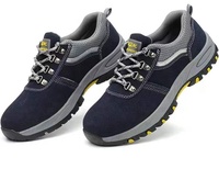 Zapatos de seguridad elegantes para hombre, botas con punta de acero negra, forro de goma, de alta calidad