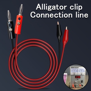 1 Par de Banana Plug para Jacaré Clipe Fio Vermelho Preto Teste Leva Cabo de Alimentação Conectando Teste Leva Equipamento Educacional - Product Image 3