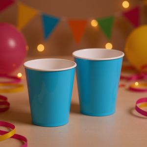 Party Love - Vasos Desechables de 270 cc, 8 Piezas, Color Azul Bebé, Ecológicos - Product Image 2