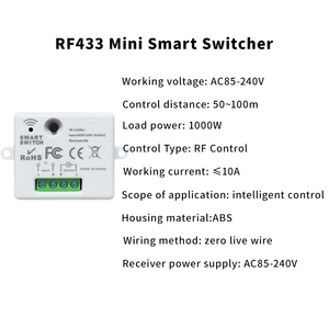 Thông minh không dây RF433MHz điều khiển từ xa 4-nút tường Bảng điều chỉnh push button chuyển đóng gói trong hộp - Product Image 3