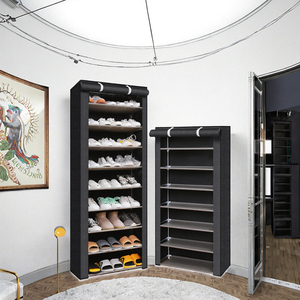 Scarpiera Multistrato Antipolvere, Semplice Assemblaggio in Tessuto Non Tessuto e Tubi in Acciaio per Studenti, Casa o Soggiorno - Product Image 3