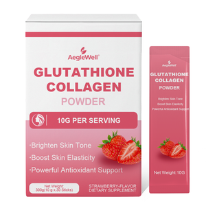 OEM ODM AegleWell Poudre de Glutathion et Collagène 30x10g Sachets Marque Privé<span class=keywords><strong>e</strong></span> Éclaircissant pour la Peau Vitamine C <span class=keywords><strong>E</strong></span> B6 Complément Beauté - Product Image 1