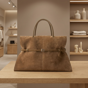 Bolsos de Mano Casuales de Cuero Genuino para Mujer, de Lujo, Suaves, Impermeables, Ligeros, Ecológicos, de Gran Capacidad, con Correa Cruzada y Cierre de Cremallera - Product Image 1