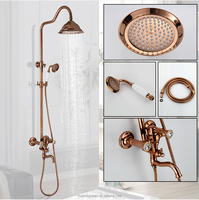 Robinet mélangeur d'eau en laiton chromé noir, robinet coulissant doré, ensemble de robinetterie de salle de bain, colonne de douche dorée