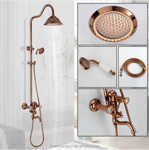 <span class=keywords><strong>Mitigeur</strong></span> d'eau en laiton chromé robinet coulissant noir or robinet salle <span class=keywords><strong>de</strong></span> bain tête robinet ensemble colonne <span class=keywords><strong>de</strong></span> <span class=keywords><strong>douche</strong></span> dorée - Product Image 5