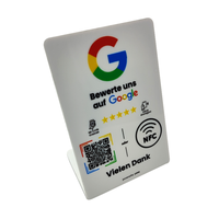 Tarjeta de revisión NFC personalizable 13,56 MHz RFID Soporte de redes sociales a prueba de agua con soporte de revisión de Google Tag213 215 216