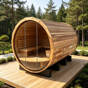 <strong>The</strong> Red Cedar Cylindrical Sauna <strong>Room</strong> Has Fine Wood That Does Not Absorb Odors, and <strong>the</strong> Indoor air Is always Fresh - Product Image 3
